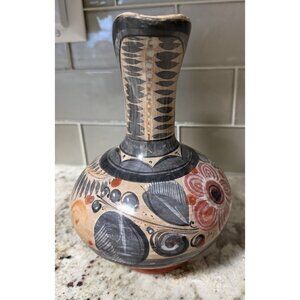 Tonala Hand Painted VTG  Mexican Tonala Pottery Pitcher Jug Folk Art Table Top
